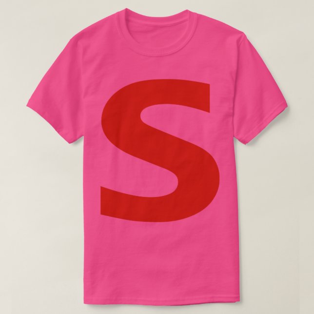 T-shirt Lettre s en texte rouge Typographie minimale (Design devant)