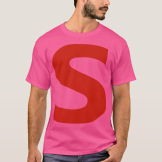T-shirt Lettre s en texte rouge Typographie minimale