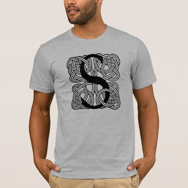 T-shirt LETTRE S Vintage Céleste Knot Monogramme (Devant)