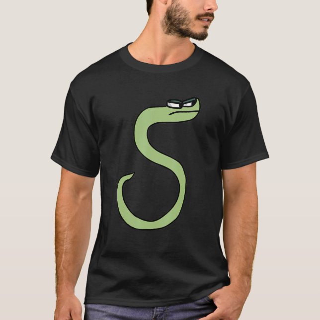 T-shirt Lettre serpent vert S Alphabet Lore (Devant)