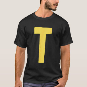 T-shirt Lettre T grande et en gras en jaune