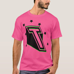 T-shirt Lettre T majuscule Nom Lettre en lettres dans le f