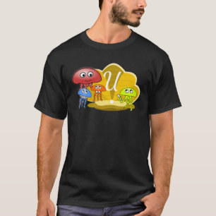 T-shirt Lettre U Monogram Jellyfish Premier Jour De L'Écol
