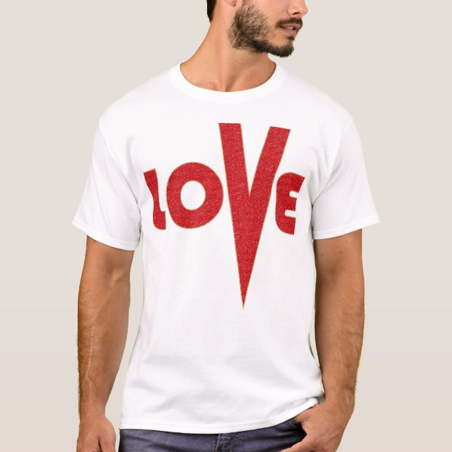 T-shirt LETTRE V AMOUR SUPÉRIEURE Parties scintillant roug (Devant)
