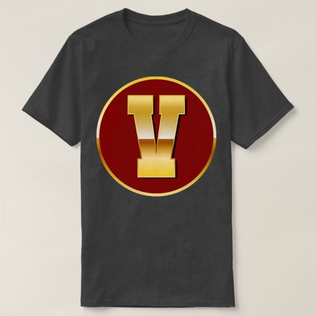 T-shirt Lettre V dorée (Design devant)