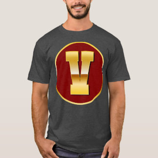 T-shirt Lettre V dorée
