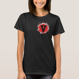 T-shirt Lettre V Monogramme initiale personnalisée