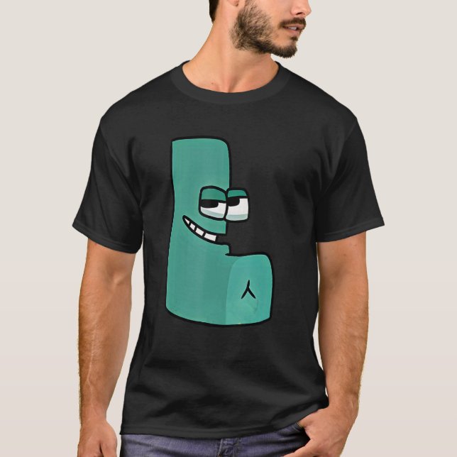 T-shirt Lettre verte L Alphabet Lore (Devant)
