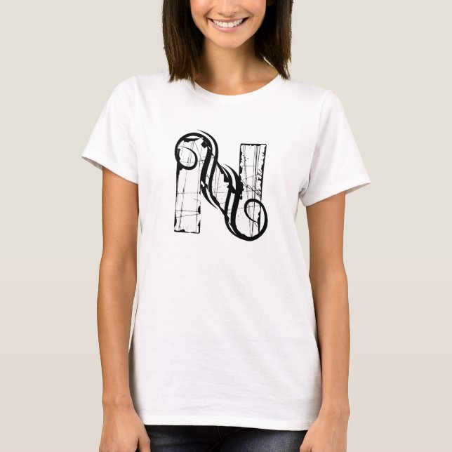 T-SHIRT LETTRE VINTAGE N (Devant)
