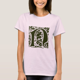 T-shirt Lettre vintage William Morris N Monogramme