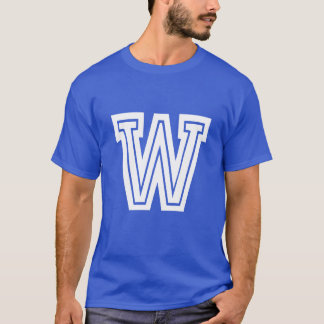 T-shirt lettre W police collège école