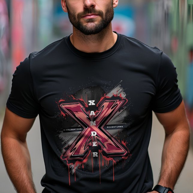 T-shirt Lettre "X" de graffiti Edgy personnalisable (Créateur téléchargé)