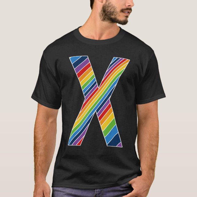 T-shirt Lettre X Lesbienne Gay pride Bisexuel Trans Lettre (Devant)