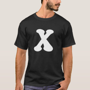T-shirt Lettre X Majuscule Groupe Alphabet Groupe Costume