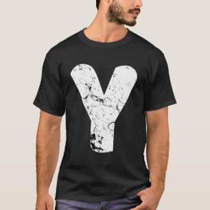 T-shirt Lettre Y Gros Capital Alphabet Monogramme Perdu