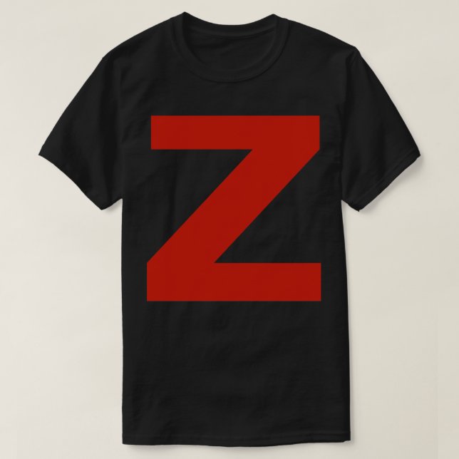 T-shirt Lettre z en texte rouge Typographie minimale (Design devant)