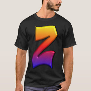 T-shirt Lettre Z, Graffiti coloré Alphabet Z