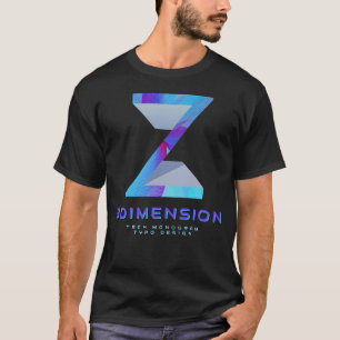 T-shirt Lettre Z Moderne Monogramme Technologique 3D Éléga