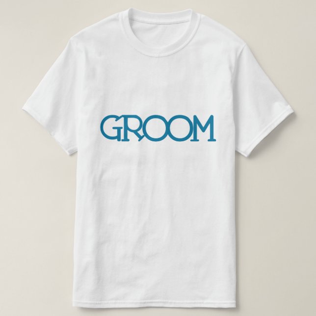 T-shirt Lettres bleues "Groom" | Mariage (Design devant)