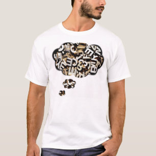 T-shirt Lettres brouillées en bois