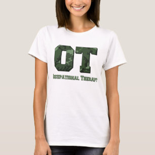 T-shirt lettres camo vert foncé