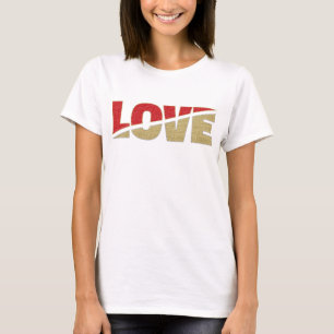 T-shirt Lettres d'amour fractionnées Parties scintillant d
