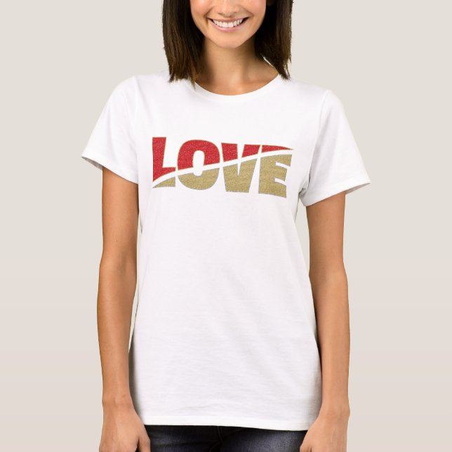 T-shirt Lettres d'amour fractionnées Parties scintillant d (Devant)