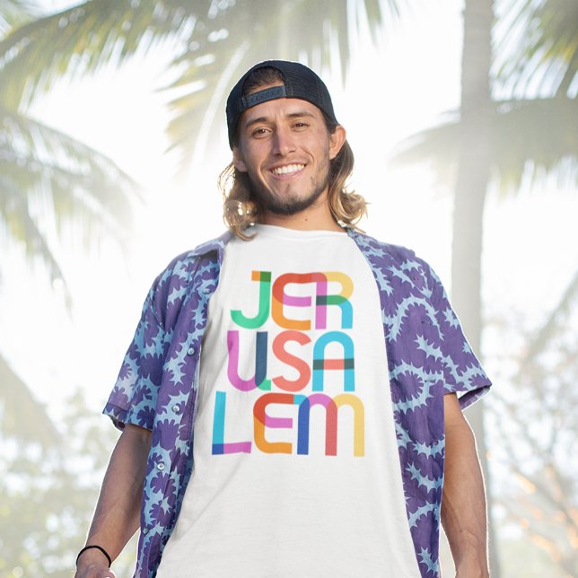 T-shirt Lettres d'art pop de Jérusalem Israël (Créateur téléchargé)