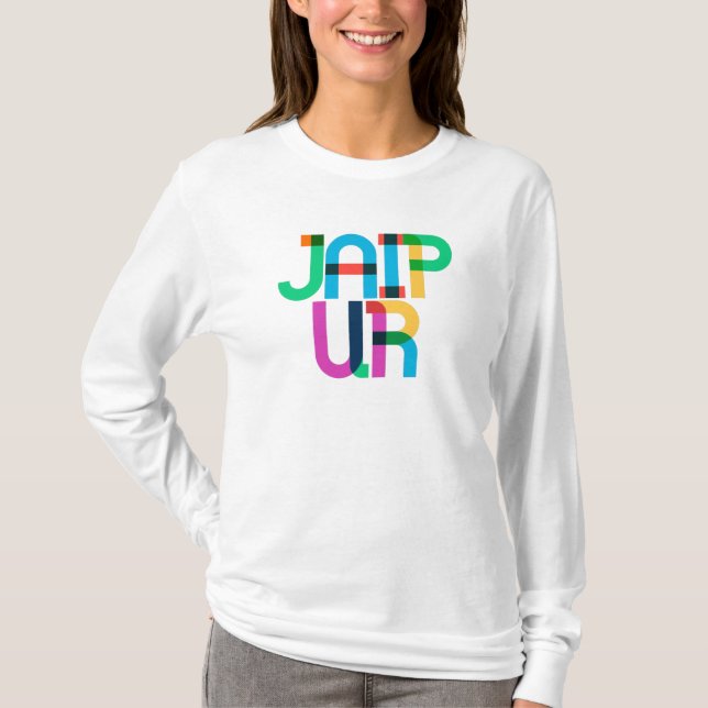 T-shirt Lettres d'art pop indien de Jaipur (Devant)