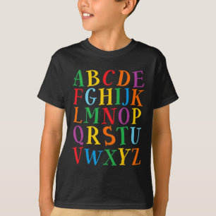 T-shirt Lettres de couleur amusantes Alphabet Apprendre Ab