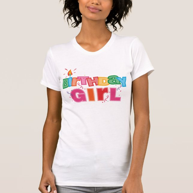T-shirt Lettres de fille d'anniversaire (Devant)