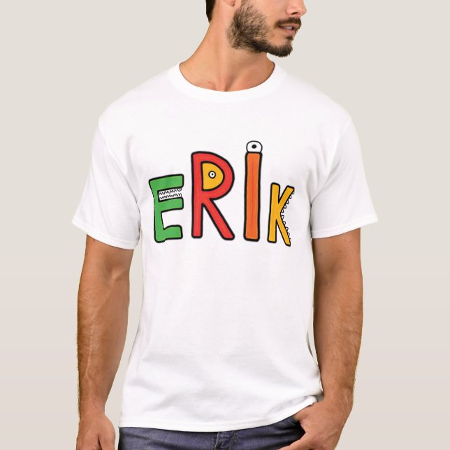 T-shirt Lettres de monstre de "Erik" (Devant)