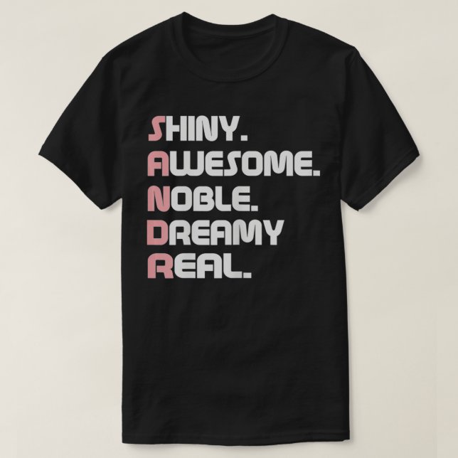 T-shirt Lettres de nom Sandra pour Sandra (Design devant)