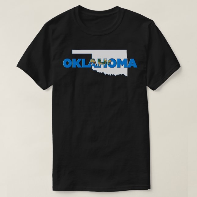 T-shirt Lettres d'État de couleur Oklahoma (Design devant)