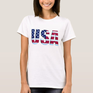 T-shirt Lettres du drapeau 3D des Etats-Unis