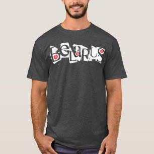 T-shirt Lettres funky Biélorussie Б е л р а у с ь Folk T-S