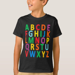 T-shirt Lettres majuscules Alphabet Apprendre Abc Garçon F
