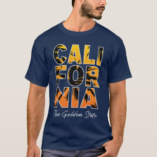 T-shirt Lettres remplies de palmiers californiens 