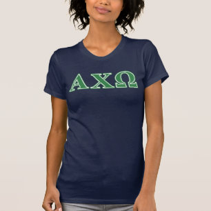 T-shirt Lettres vertes d'Omega de Chi d'Alphi