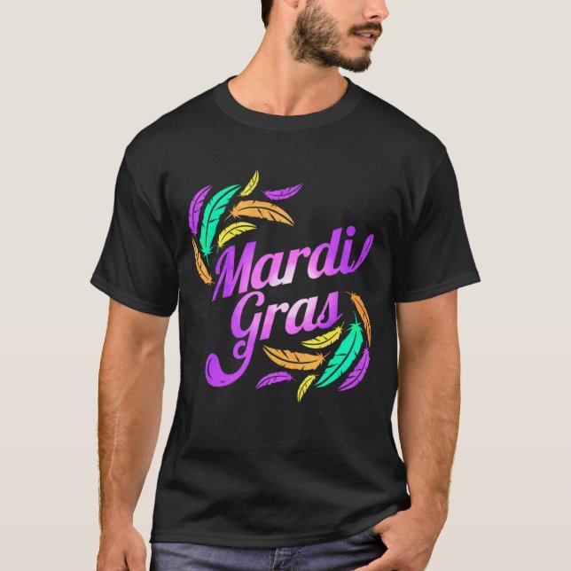 T-shirt Lettres violettes Pour Mardi Gras (Devant)