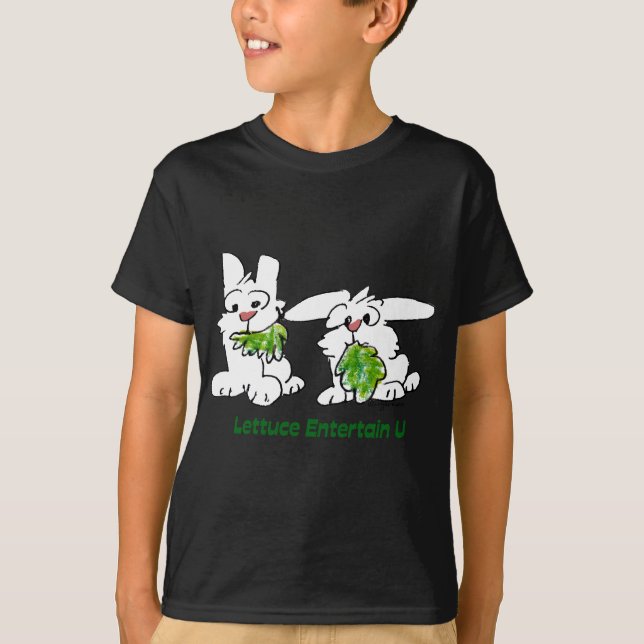 T-shirt Lettuce Entertain U Cartoon Rabbits (Devant)
