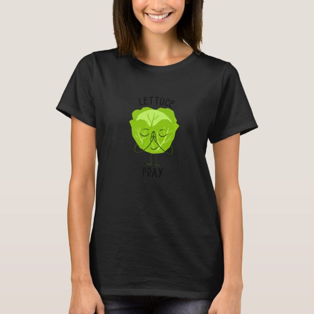 T-shirt Lettuce Pray Romaine Vegan Légumes Lettuce (Devant)