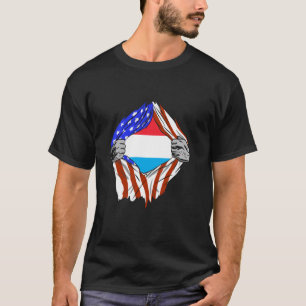 T-shirt Letzebuerg États-Unis Amérique Luxembourg Drapeau 