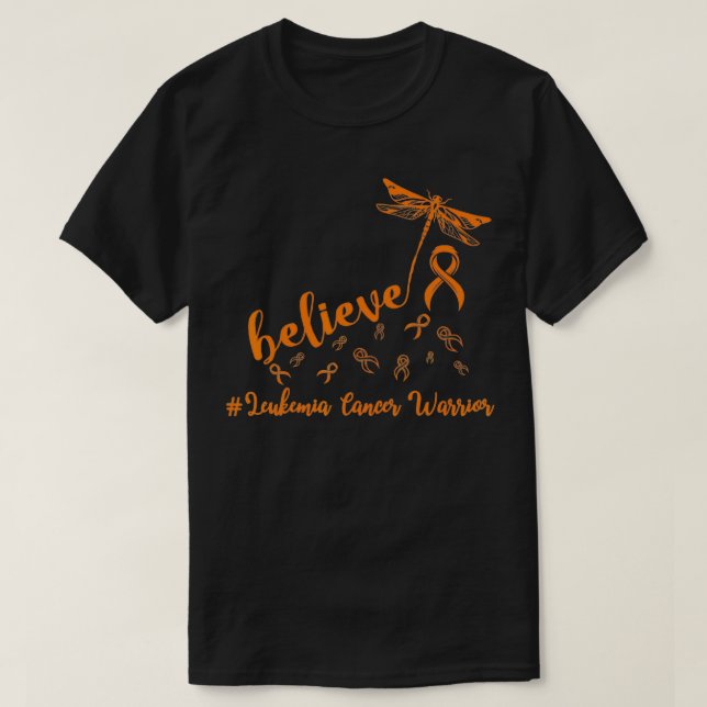 T-shirt Leucémie Cancer guerrier libellule croire Hope (Design devant)
