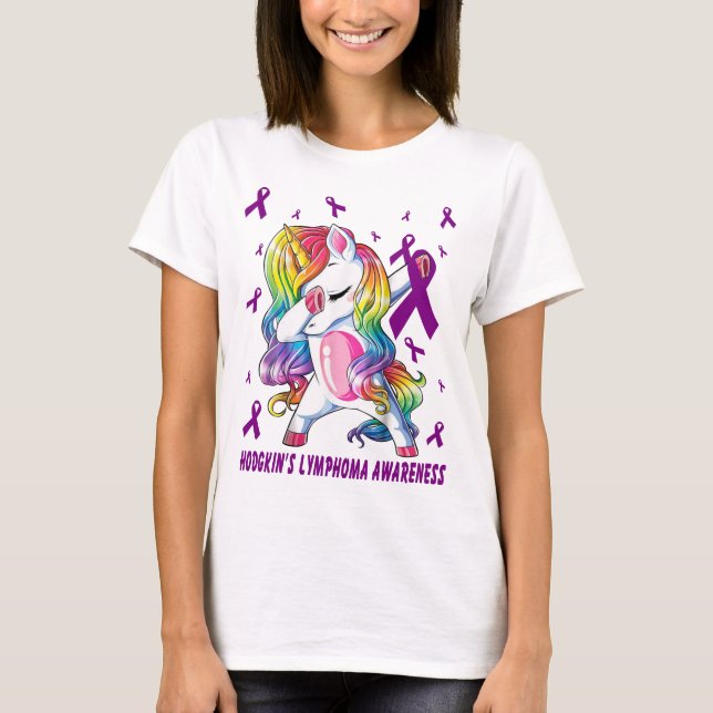 T-shirt leucémie dabbing guerrier de la licorne (Devant)