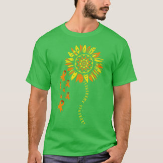 T-shirt Leucémie de femmes guerrière Orange Ribbon Flower