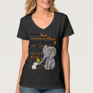 T-shirt Leucémie Eléphante Forte Maman Deux Fois L'Amour