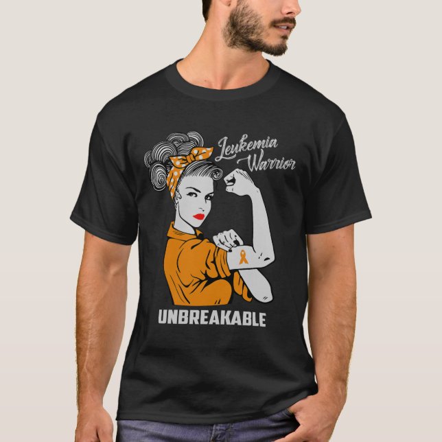 T-shirt Leucémie Guerrier Incassable Conscience Cadeau Com (Devant)
