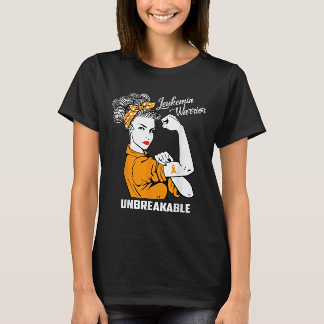 T-shirt Leucémie Guerrier Indestructible Conscience Cadeau (Devant)