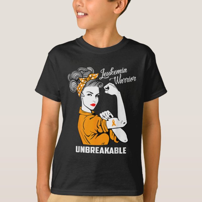 T-shirt Leucémie Guerrier Indestructible Conscience Cadeau (Devant)